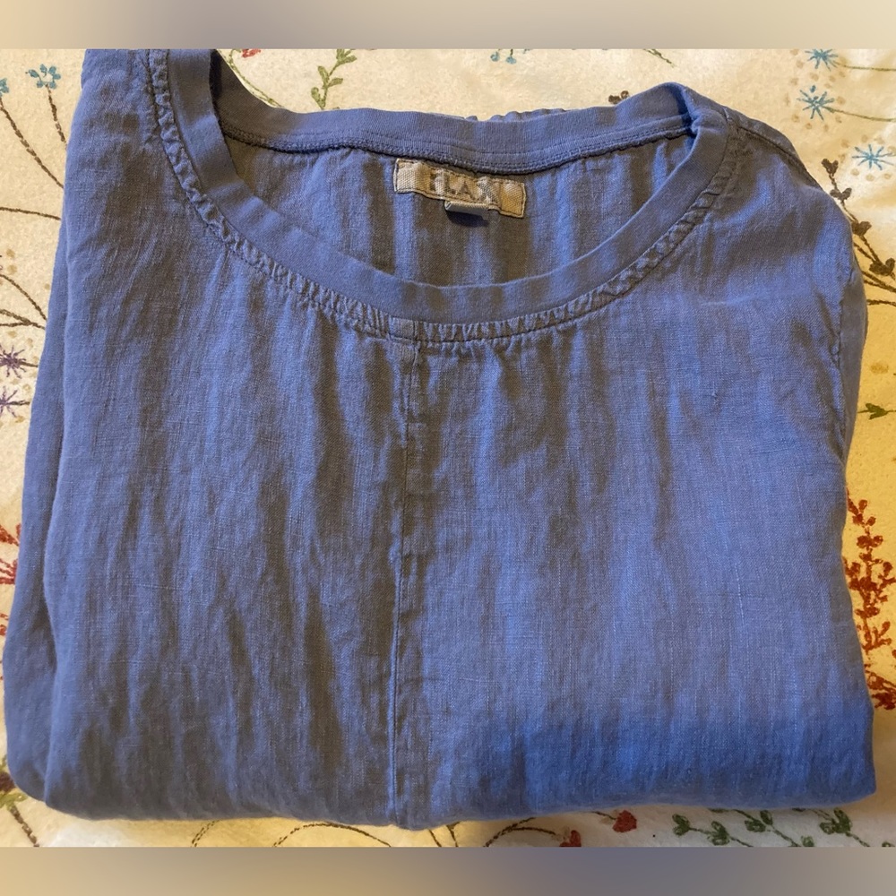 FLAX linen dress SIZE Petite (X-Small) • cornflower blue • NWOT • pockets! 😍 - Picture 11 of 16